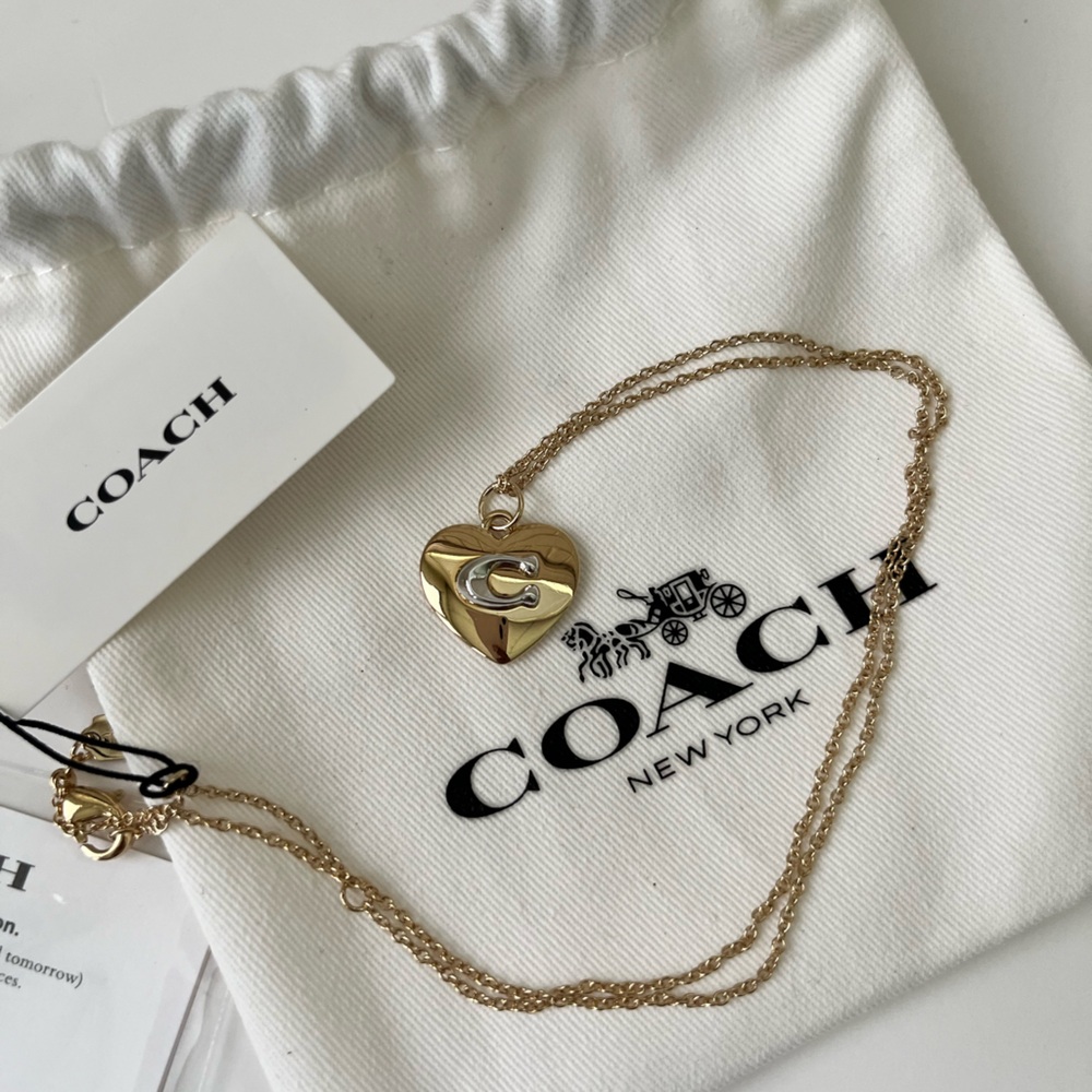Coach Signature Heart Necklace